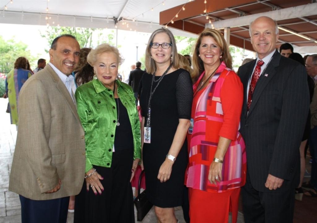 The Board of Chosen Freeholders congratulate Freeholder Director Lillian G. Burry (second from left) and Monmouth County Arts Council executive director Mary Eileen Fouratt (third from left) for being chosen as recipients of the inaugural Vanguard Awards at Count Basie Theatre on Aug. 22 in Red Bank, NJ. Pictured left to right: Freeholder Thomas A. Arnone, Freeholder Director Lillian G. Burry, Mary Eileen Fouratt, Freeholder Serena DiMaso and Freeholder Deputy Director Gary J. Rich, Sr.